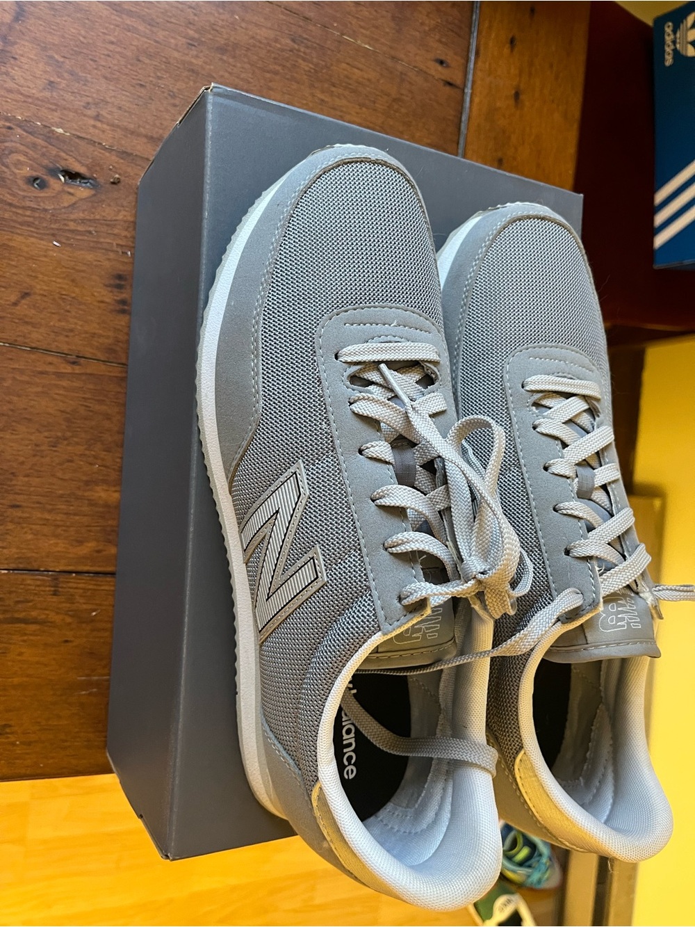 New Balance Light Gray Mesh Lace-Up Sneakers